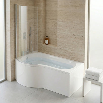 Fairford 1500 x 850 LH P Shape Bath with Screen and Panel