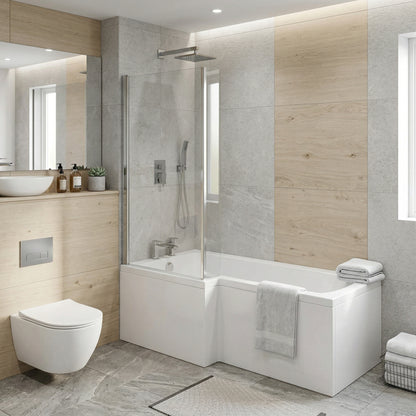 Fairford 1500 x 850mm LH L Shape Bath with Screen and Panel