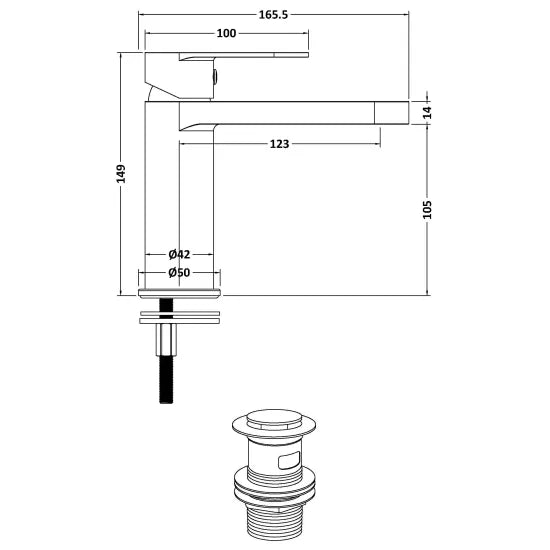 Fairford Sienne Brushed Brass Basin Mixer