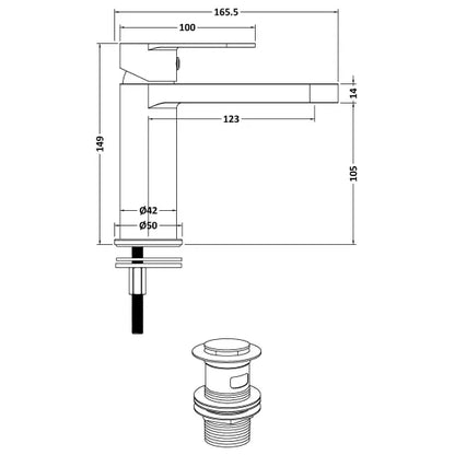 Fairford Sienne Brushed Brass Basin Mixer