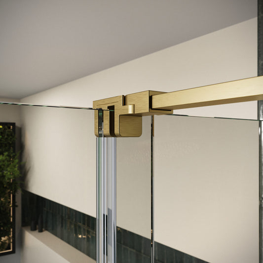 Fairford 8mm Frameless 800mm Brushed Brass Side Panel