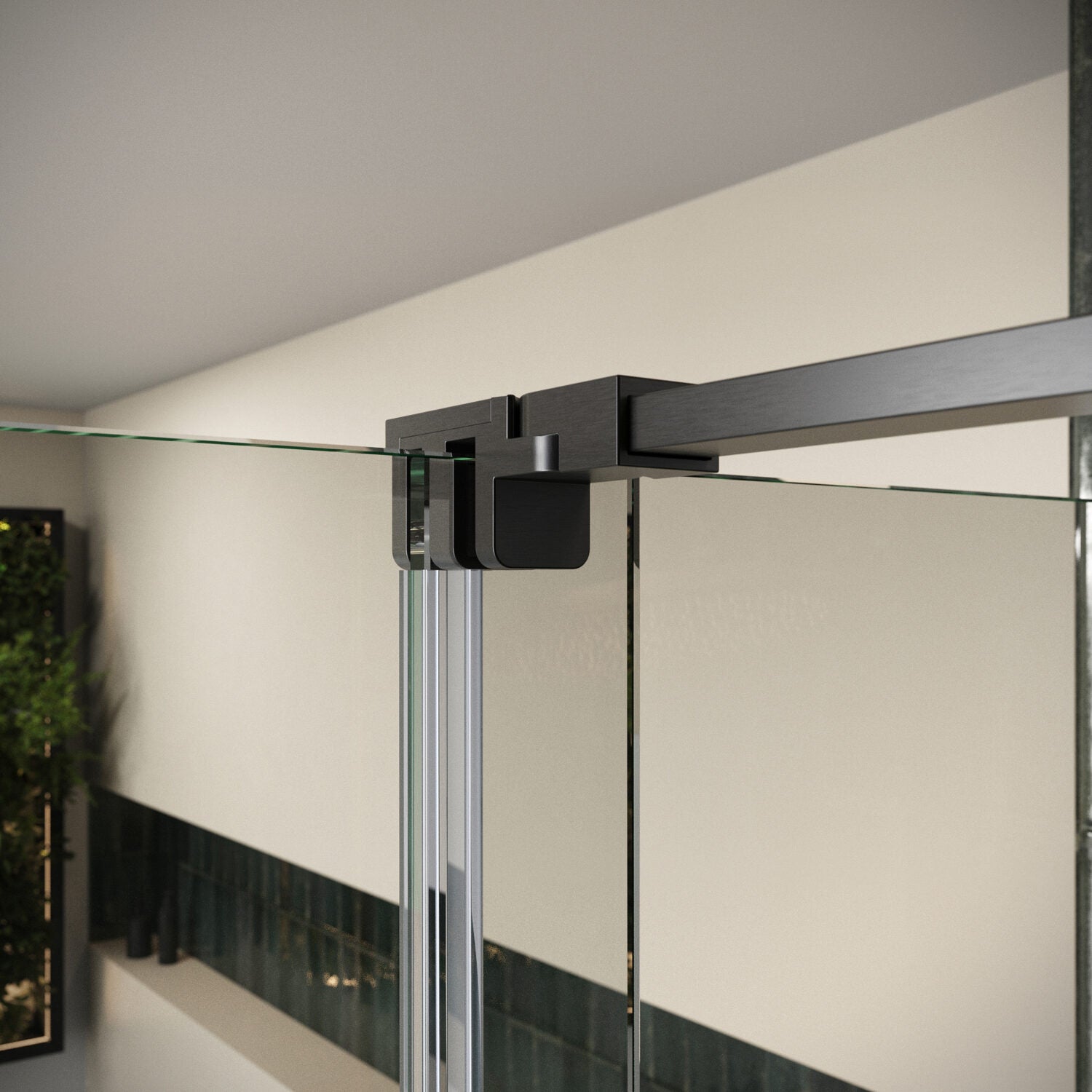 Fairford 8mm Frameless 1500mm Gunmetal Sliding Shower Door