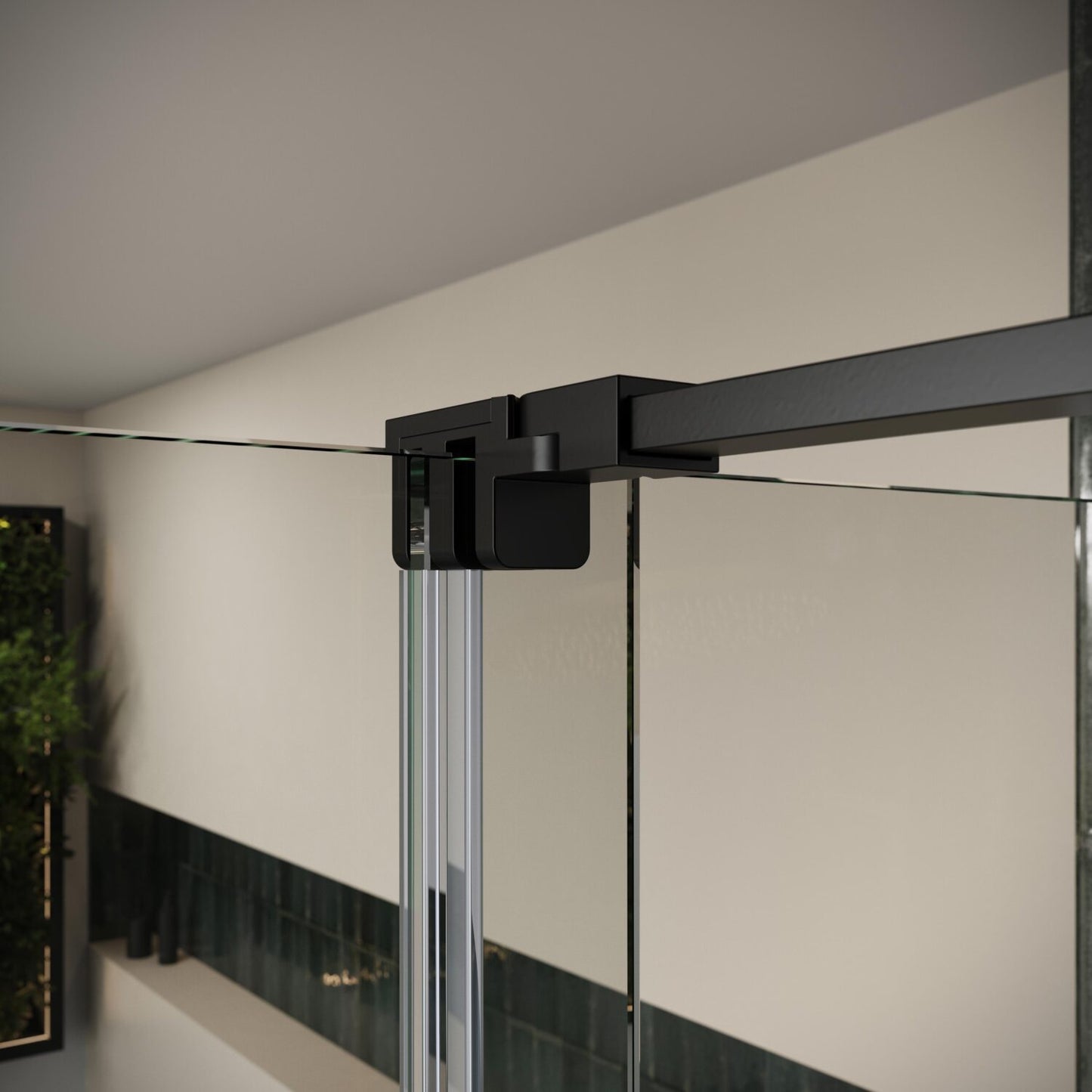 Fairford 8mm Frameless 1200mm Matt Black Sliding Shower Door