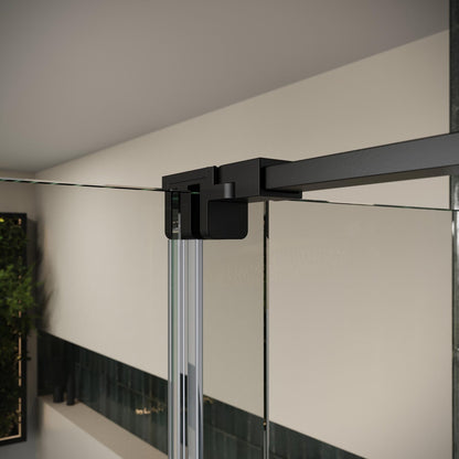 Fairford 8mm Frameless 800mm Matt Black Side Panel