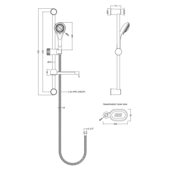 Fairford Slide Rail Kit with Multifunction Handset