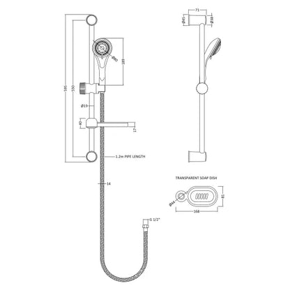 Fairford Slide Rail Kit with Multifunction Handset