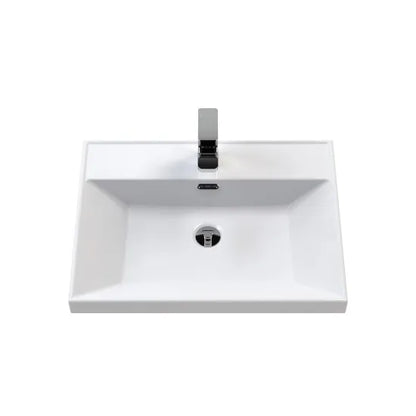 Fairford Tisse Pebble Grey 600mm 2 Drawer Wall Hung Vanity Unit with Thin Edged Basin