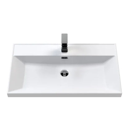 Fairford Tisse Pebble Grey 800mm 2 Drawer Wall Hung Vanity Unit with Thin Edged Basin