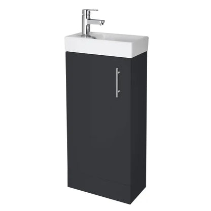 Fairford Minimalist Soft Black 400mm Floorstanding Vanity Unit
