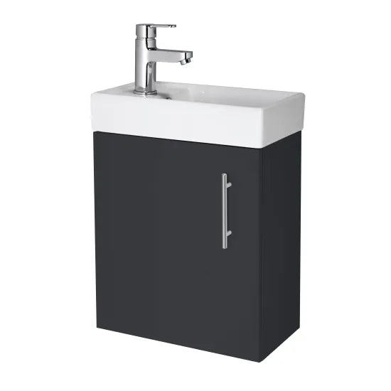 Fairford Minimalist Soft Black 400mm Wall Hung Vanity Unit