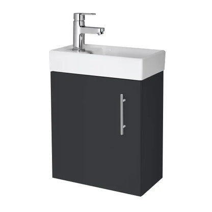 Fairford Minimalist Soft Black 400mm Wall Hung Vanity Unit