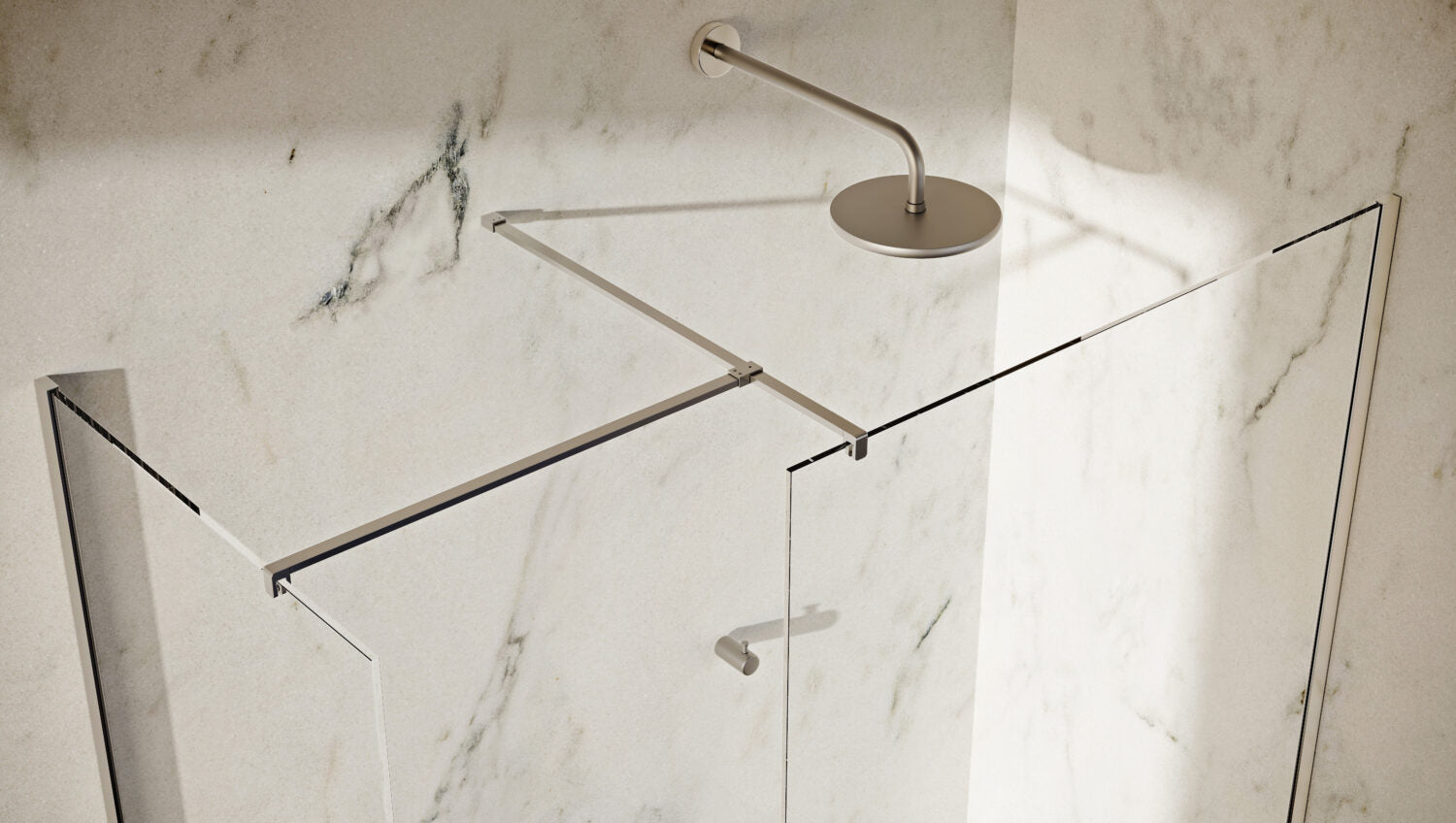 Fairford Brushed Brass T Bracket (to connect 2 Bars) for 10mm Glass