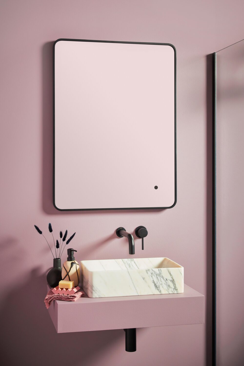 Fairford Alfie 500 Matt Black 500 x 700mm Mirror