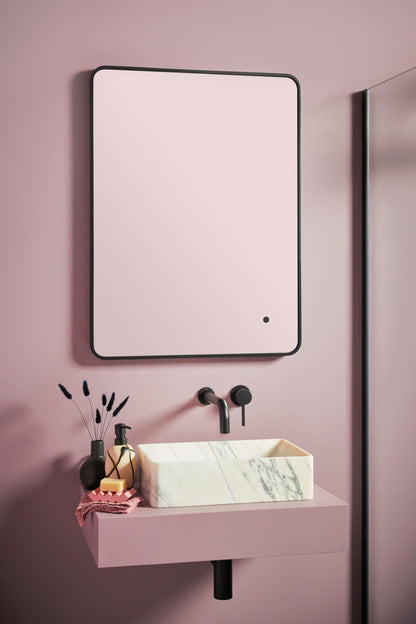 Fairford Alfie 600 Matt Black 600 x 800mm Mirror