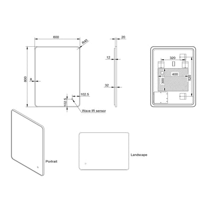 Fairford Alfie 600 Brushed Brass 600 x 800mm Mirror