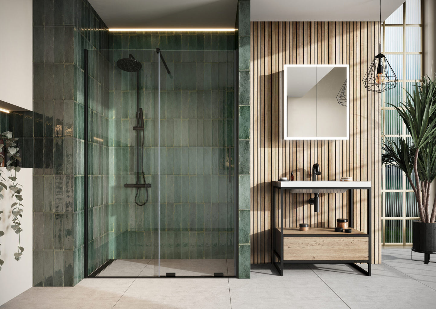 Fairford 8mm Frameless 1700mm Gunmetal Sliding Shower Door