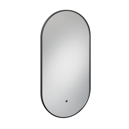 Fairford Aubrey Slim Matt Black 400 x 800mm Mirror