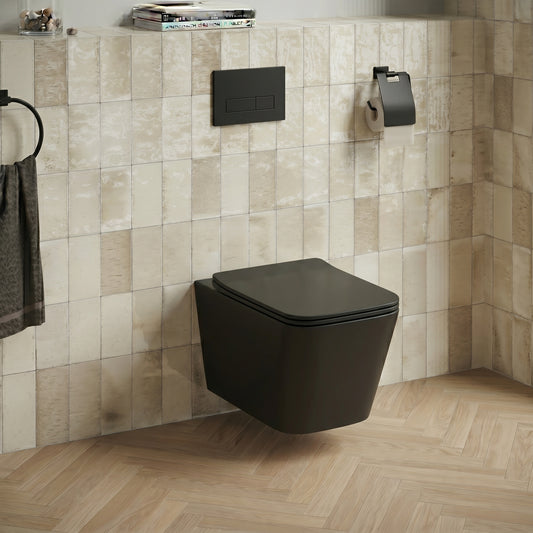 Nera Square Wall Hung Pan with Soft Close Seat