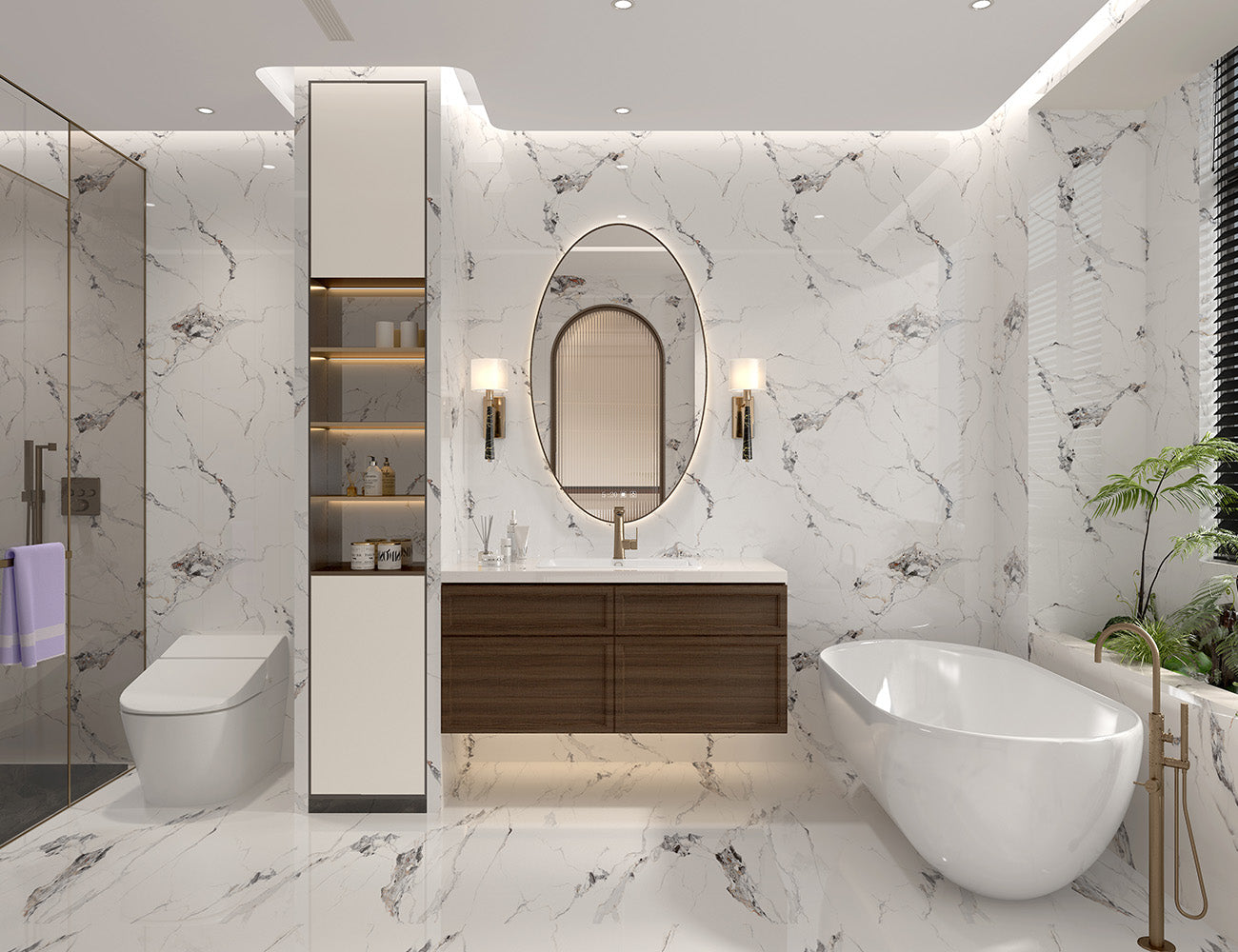 Hydraset Essentials Super-Matt Onyx Marble 2 pack Wall Panels 1000x2400mm