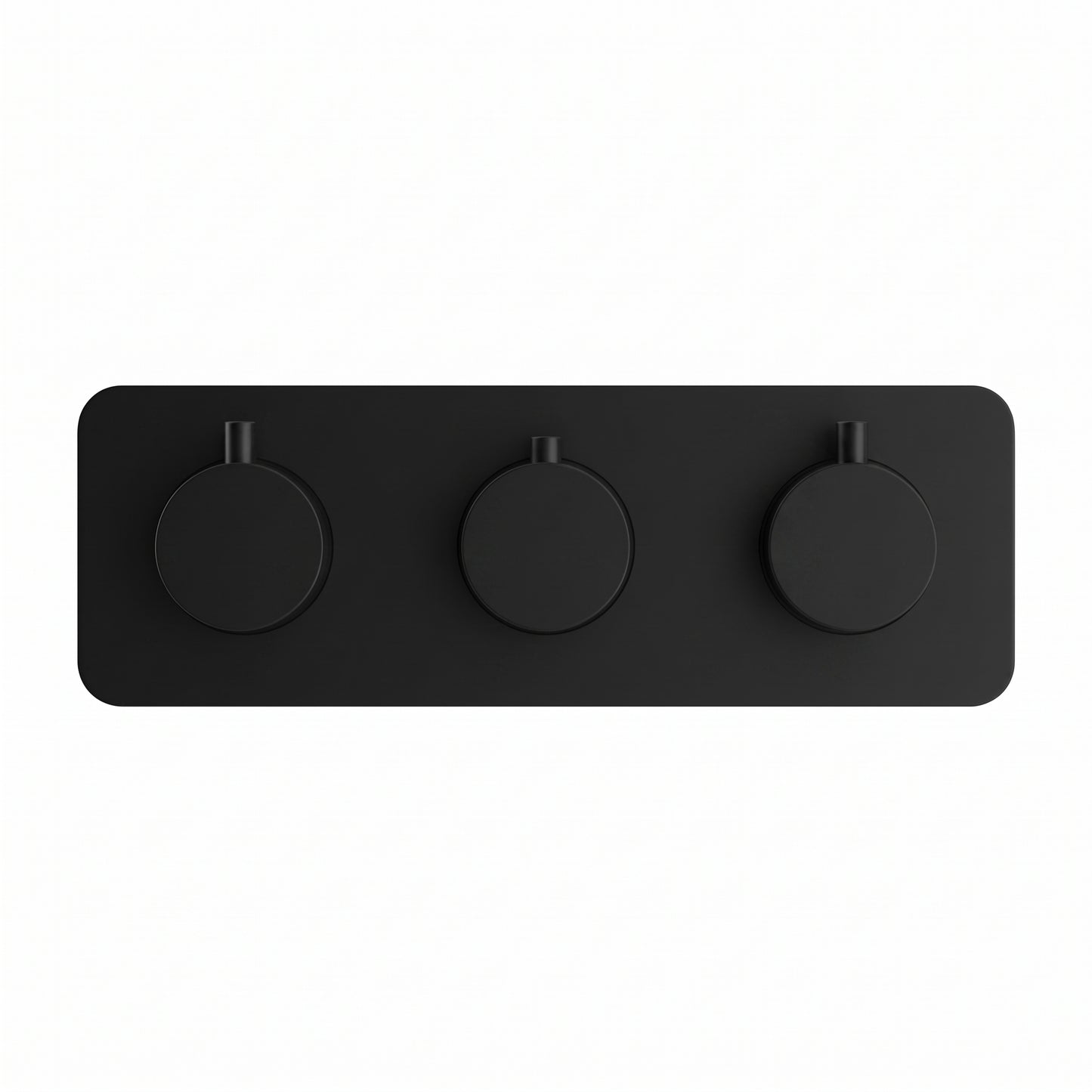 Fairford Element 7 Matt Black Triple Shower Valve, 3 Outlet