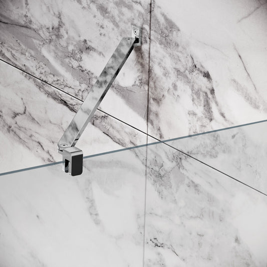 Fairford Chrome Angled Bar for 10mm Glass