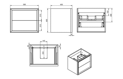 Fairford Roma 600mm Matt Clay Wall Hung Vanity Unit & Basin