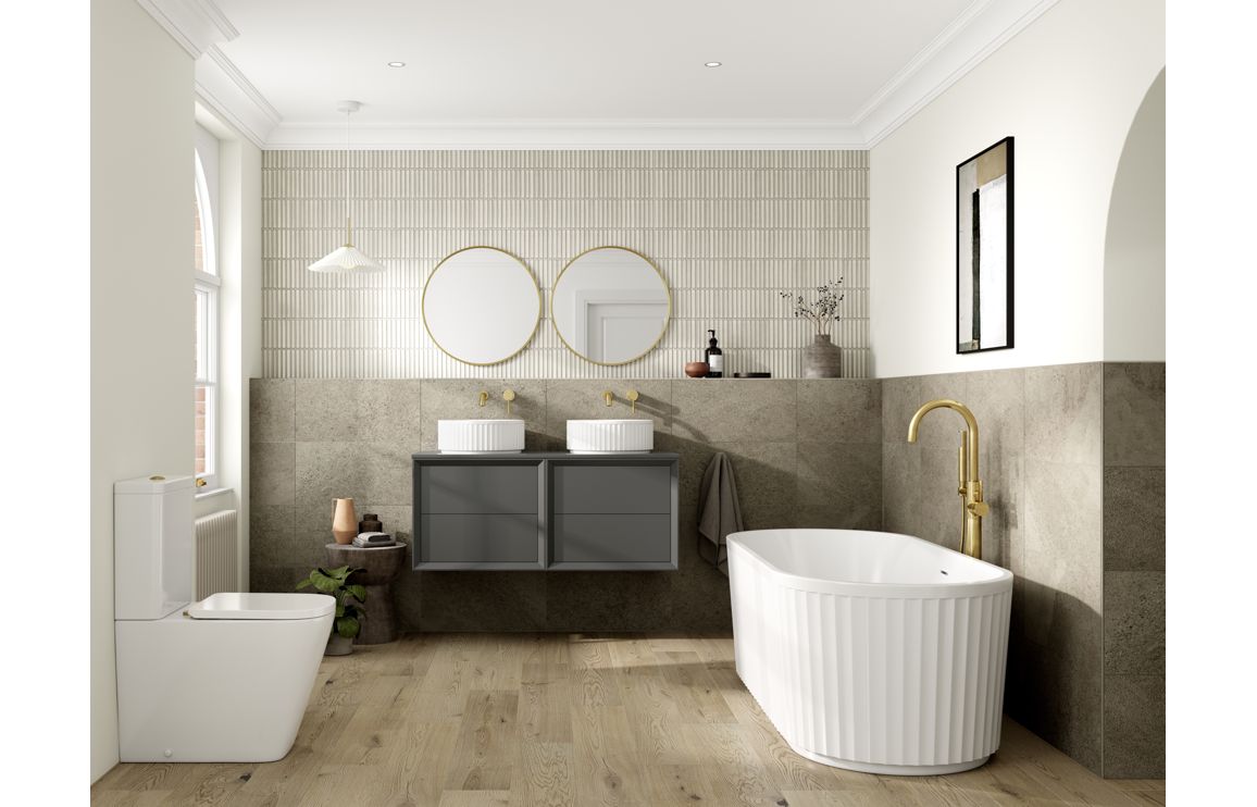 Fairford Roma 600mm Matt Clay Wall Hung Vanity Unit & Basin