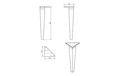 Fairford Roma Leg Set for Vanity Units (Optional), Matt Storm