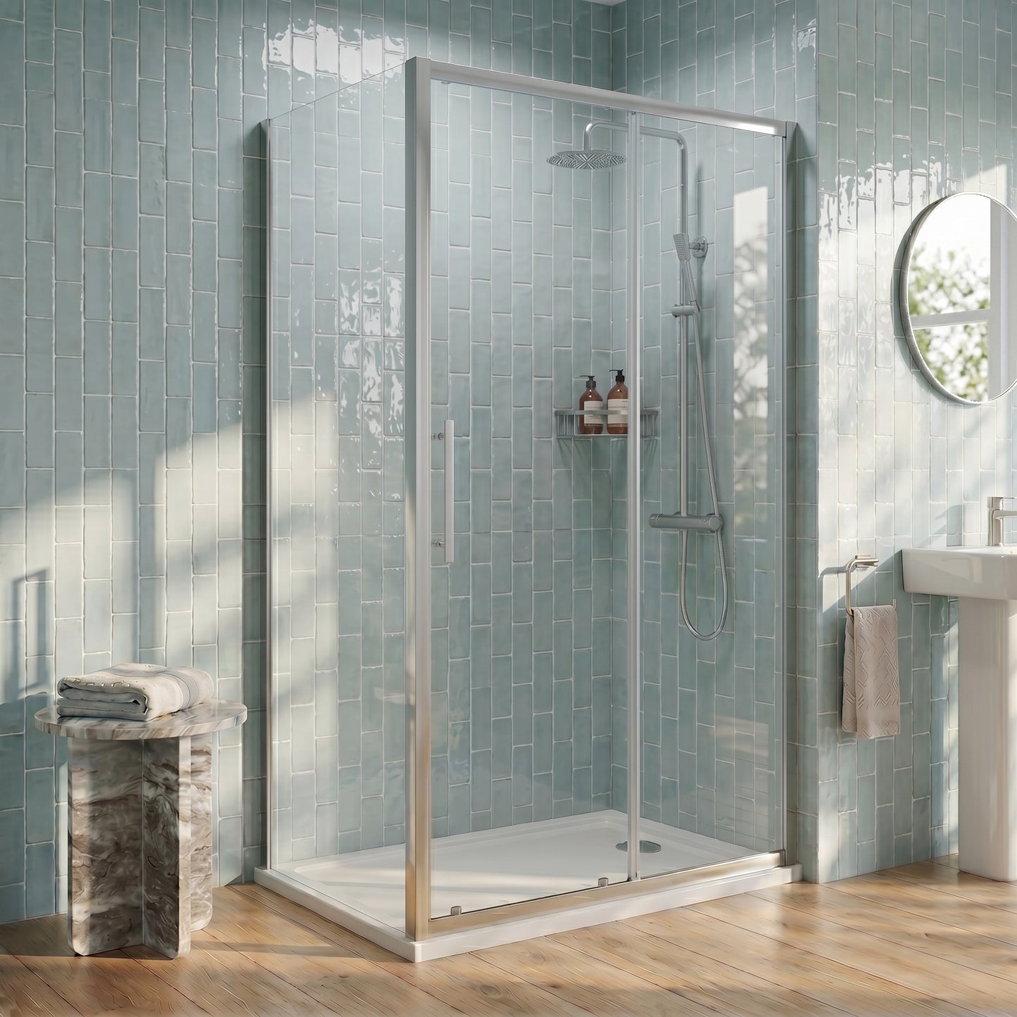 Rivato 6mm 900mm Chrome Shower Enclosure Side Panel