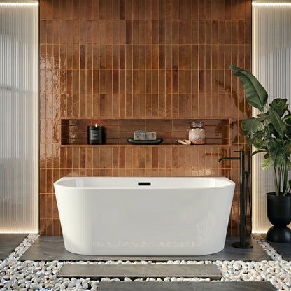 Rivato Como 1700 x 800 x 580mm Gloss White Freestanding Shower Bath