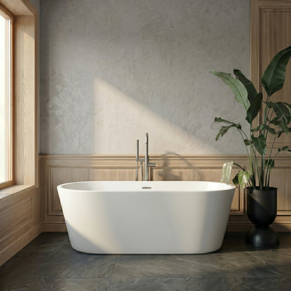 Rivato Luca 1850mm x 850mm x 630mm Gloss White Freestanding Shower Bath