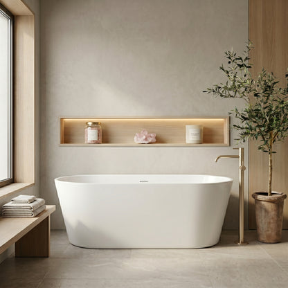 Rivato Modena 1700 x 800 x 580mm Gloss White Freestanding Shower Bath