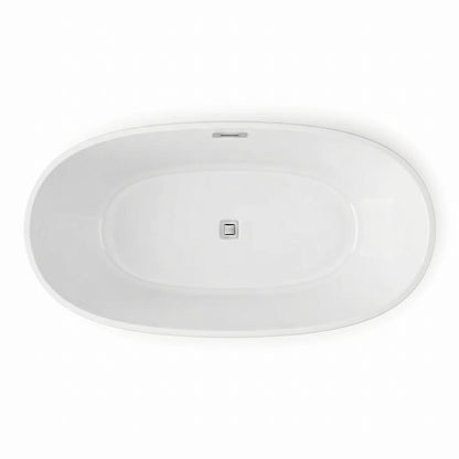 Rivato Palermo 1500mm x 800mm x 580mm Gloss White Freestanding Shower Bath
