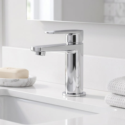 Rivato Piave Basin Mixer with Push Button Waste