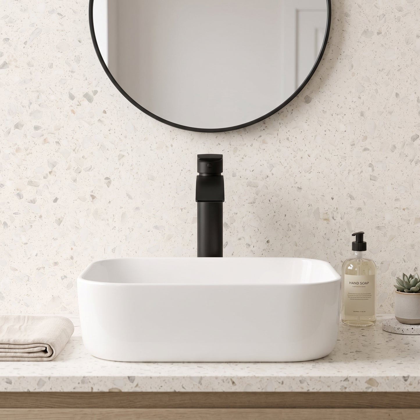 Rivato Reno Black High Rise Basin Mixer