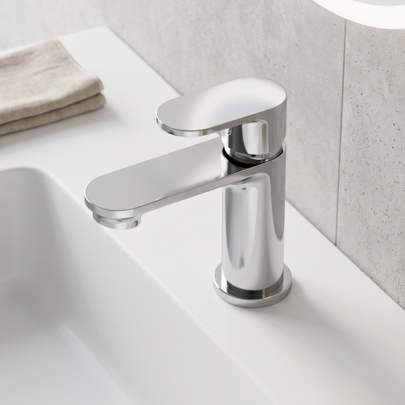 Rivato Tiber Mini Basin Mixer with Push Button Waste