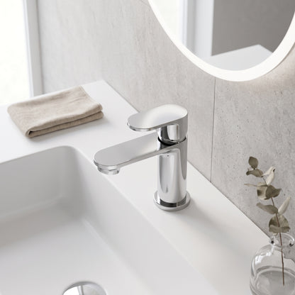 Rivato Tiber Mini Basin Mixer with Push Button Waste