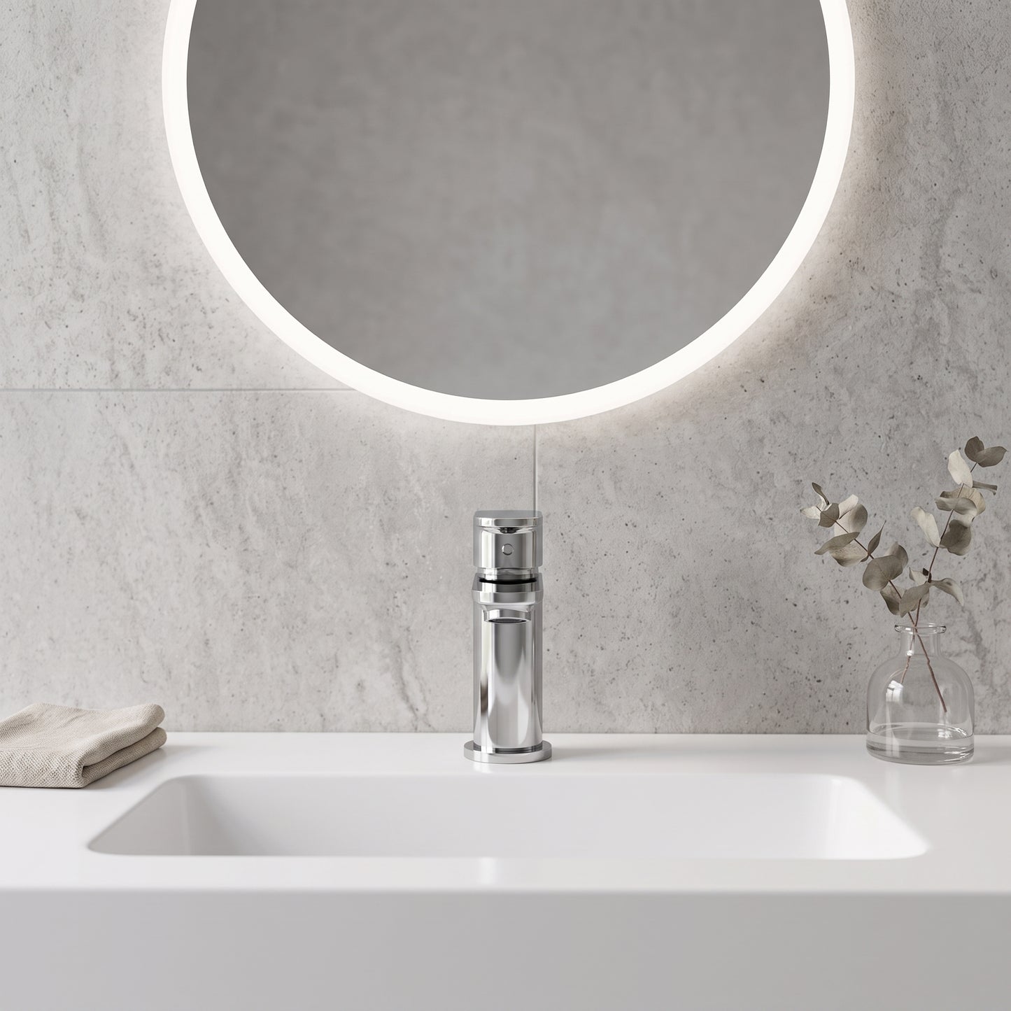 Rivato Tiber Mini Basin Mixer with Push Button Waste