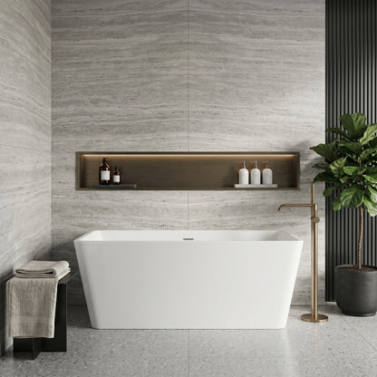 Rivato Turin 1600mm x 800mm x 580mm Gloss White Freestanding Shower Bath