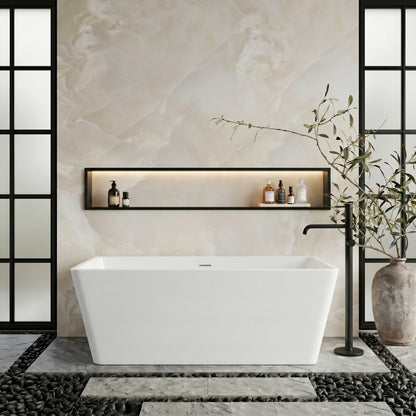 Rivato Turin 1700mm x 800mm x 580mm Gloss White Freestanding Shower Bath