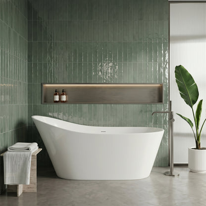 Rivato Verona 1700mm x 720mm x 820mm Gloss White Freestanding Shower Bath