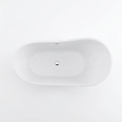 Rivato Verona 1700mm x 720mm x 820mm Gloss White Freestanding Shower Bath