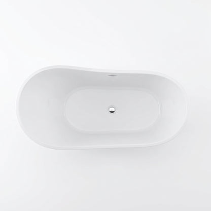 Rivato Verona 1500mm x 720mm x780mm Gloss White Freestanding Shower Bath