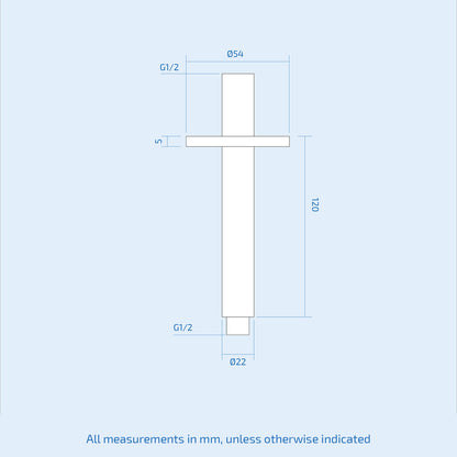 Fairford Element 120mm Round Ceiling Mounted Arm, Chrome