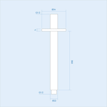 Fairford Element 360mm Round Ceiling Mounted Arm, Chrome