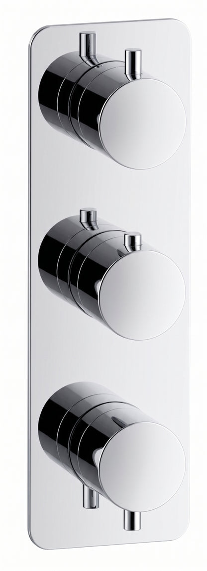 Fairford Element 7 Chrome Triple Shower Valve, 3 Outlet