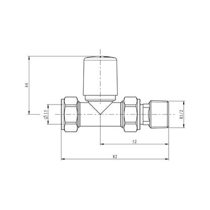 Fairford Round Straight Radiator Valve - Gunmetal