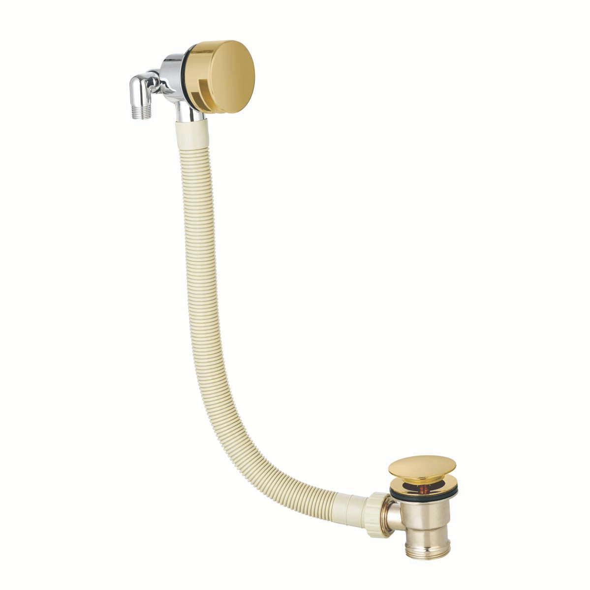 Fairford Element 7 Brushed Brass Round Overflow Bath Filler