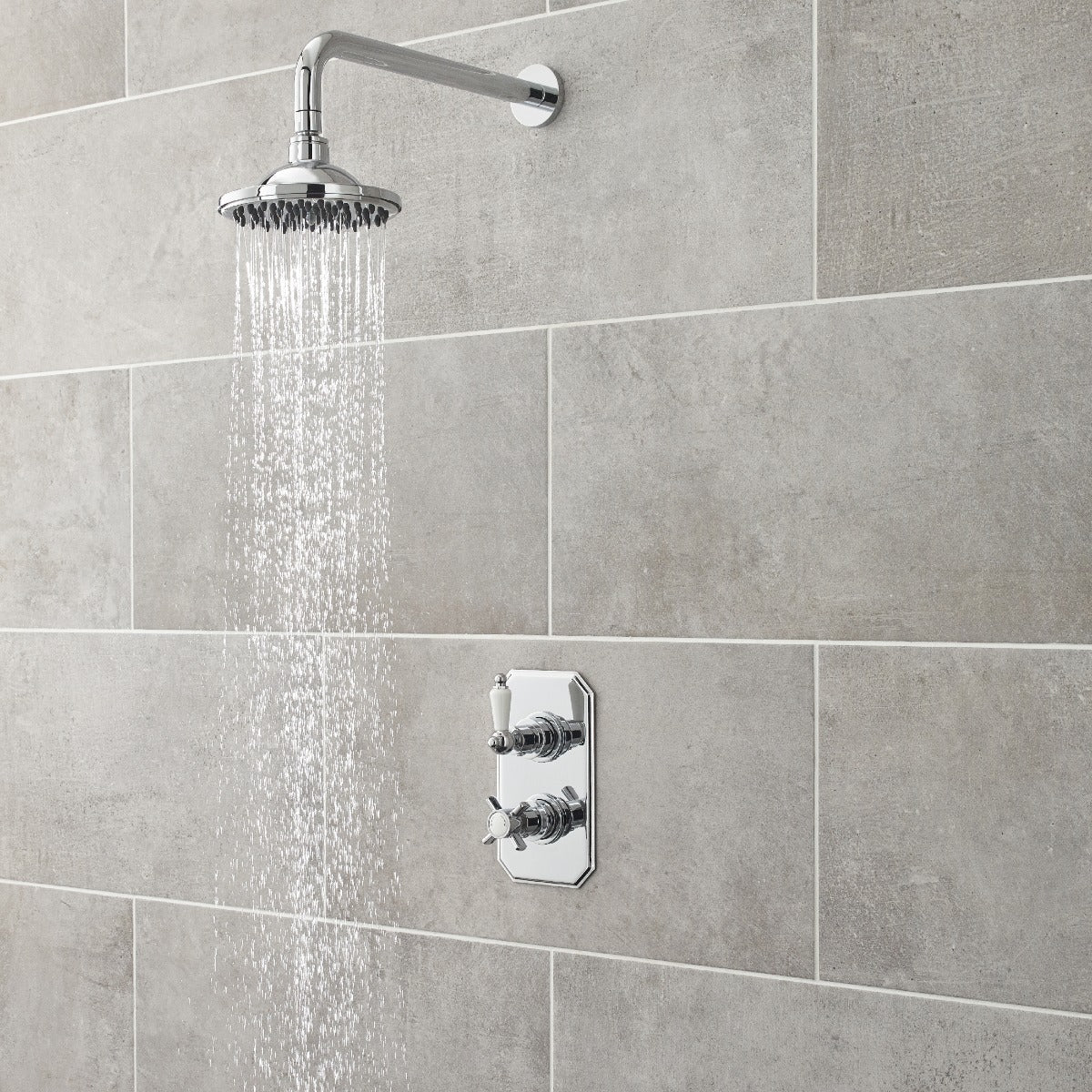 Fairford Bolsover Concealed Twin Shower Valve, 1 Outlet
