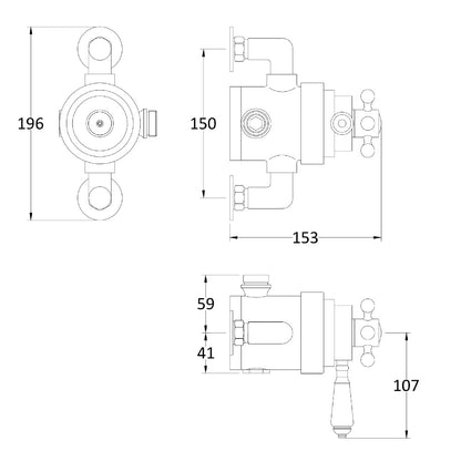 Fairford Hampden Exposed Thermostatic Shower Valve, 1 Outlet